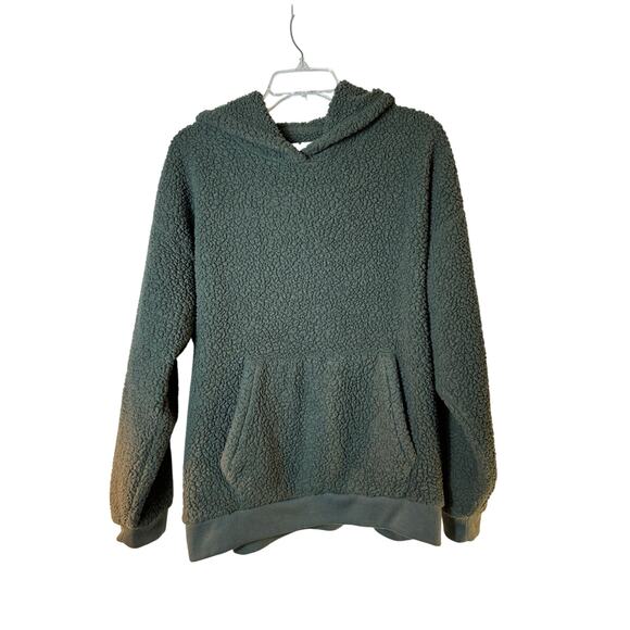 AMERICAN EAGLE Women’s Olive Sherpa Hoodie / Size: Medium - Picture 1 of 8
